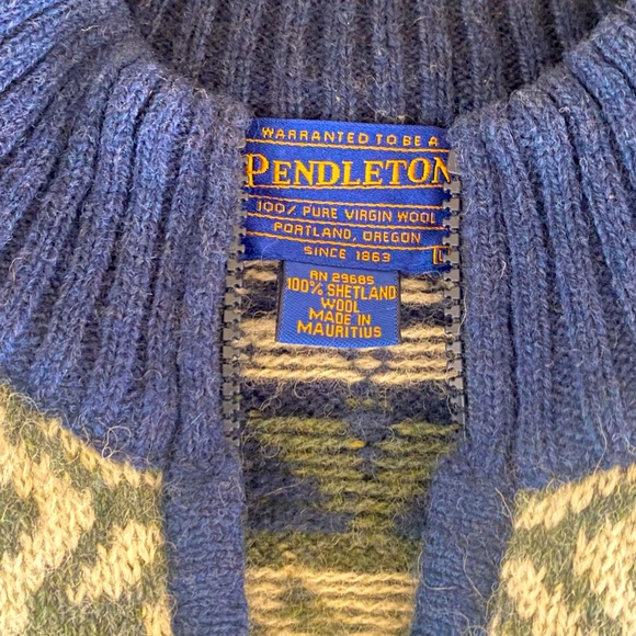 Pendleton Aztec Southwestern High Grade Sweater Pullover Women's Sz L 100% Wool - Picture 3 of 4